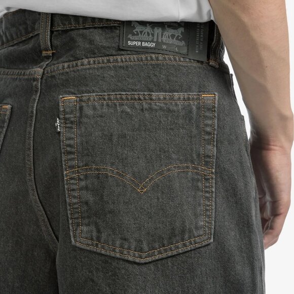 Levis Men's 36x34 Super Baggy Fit Jeans Vintage Black Rinse Y2K Loose Fit NWT - Picture 4 of 15